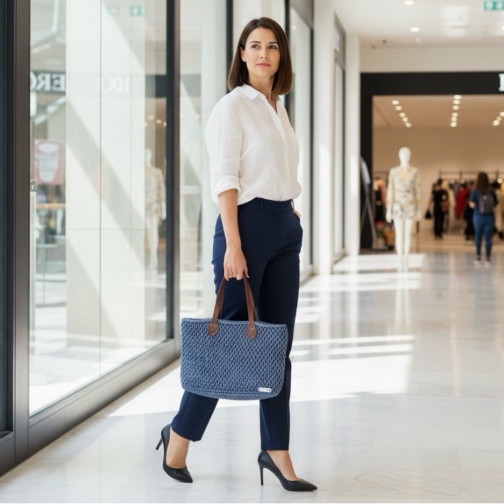 Elegant Navy Tote Bag